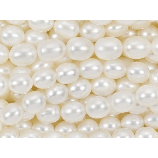 6.5-9.5mm White Rice Freshwater Pearl Strand