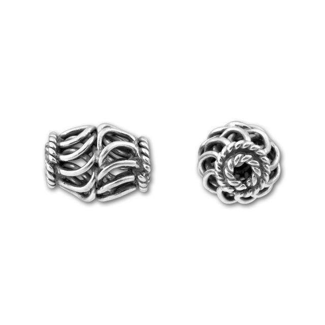 Bali Silver Double Spacer with Wire Center