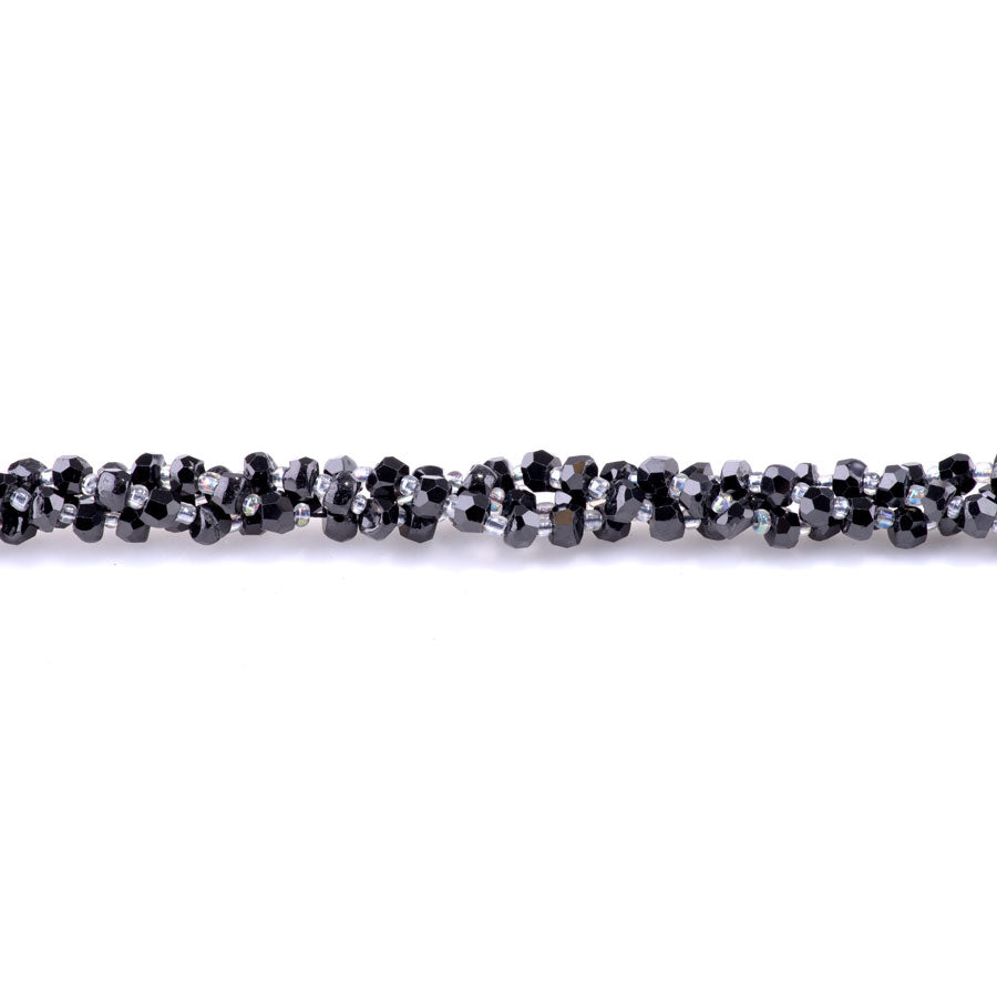 Black Spinel 4x6mm Irr. Rondelle Faceted - 15-16 Inch