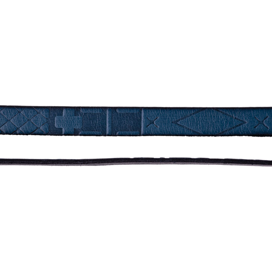 10mm Embossed South Western Leather - Blue