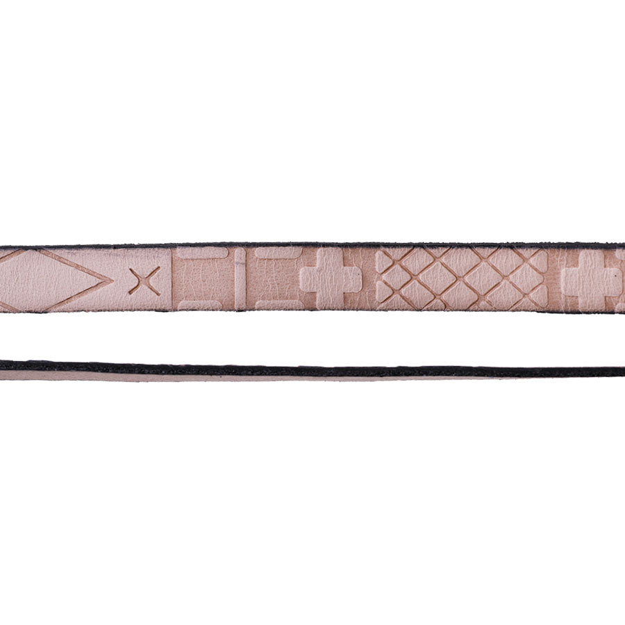 10mm Embossed South Western Leather - Beige by the Inch