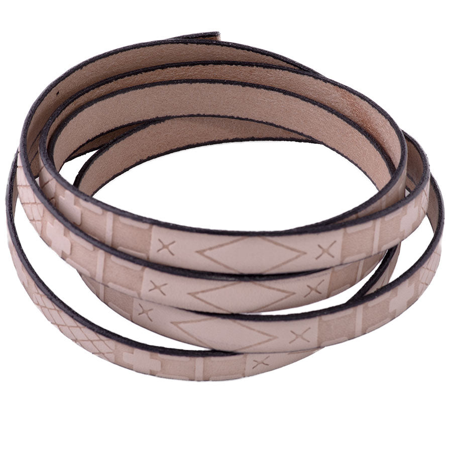 10mm Embossed South Western Leather - Beige
