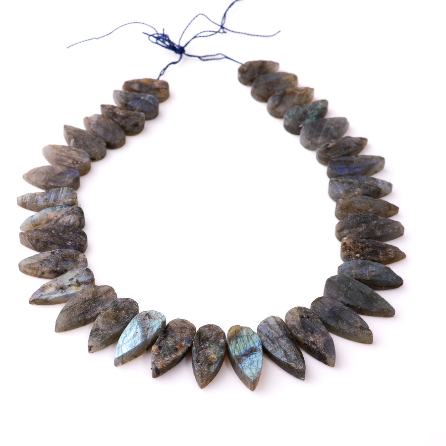 Labradorite 10x20-12x30mm Rough Teeth Collar - 15-16 Inch