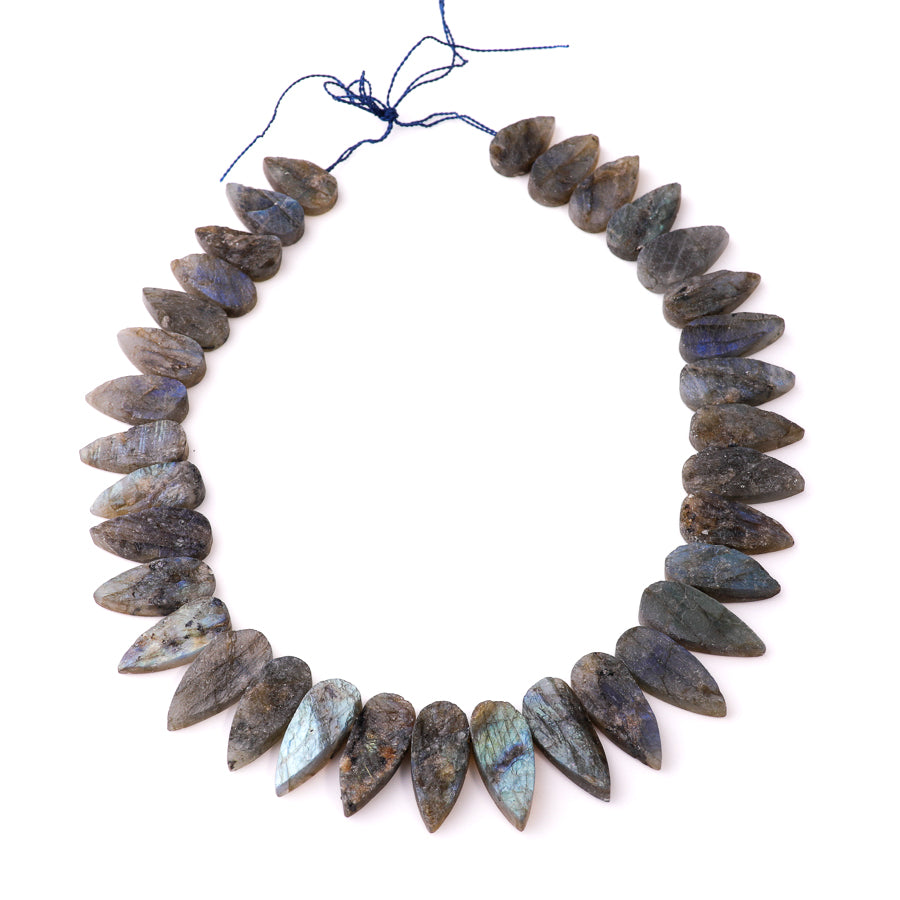 Labradorite 10x20-12x30mm Rough Teeth Collar - 15-16 Inch