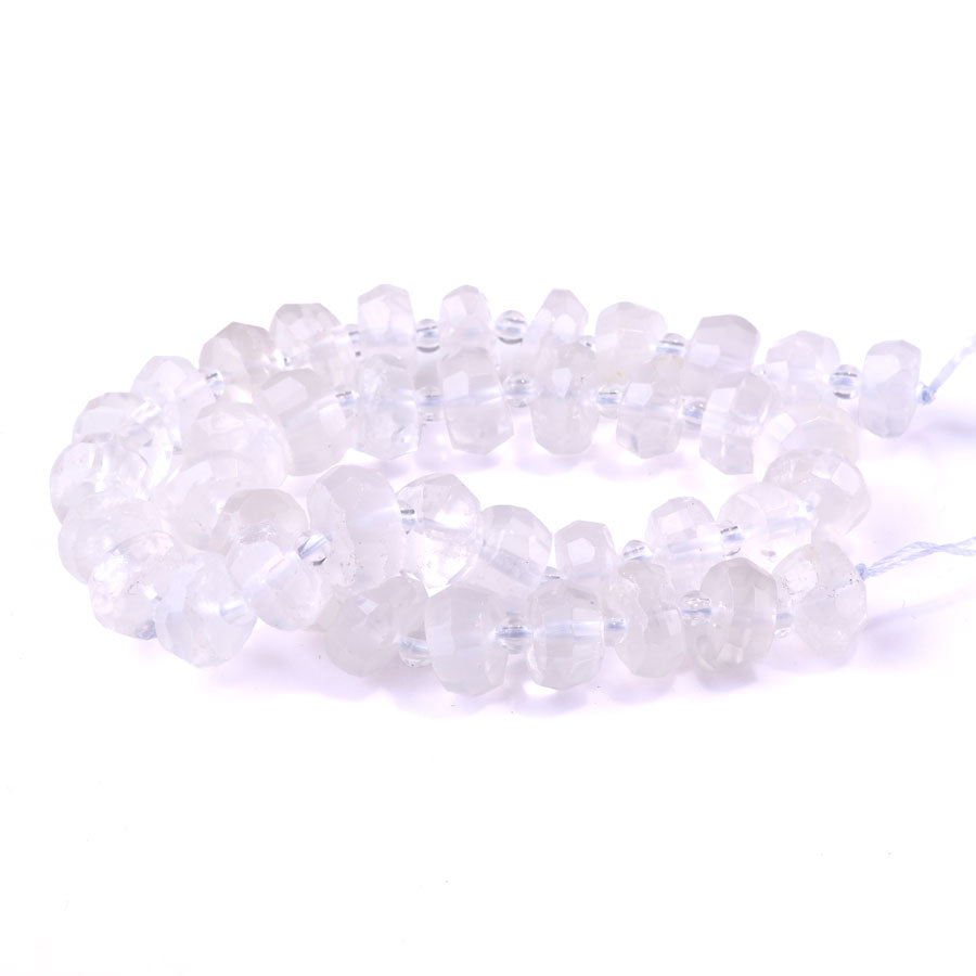 Crystal Quartz 5-8x10-12mm Irr. Rondelle Faceted - 15-16 Inch