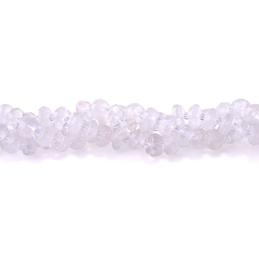 Crystal Quartz 5-8x10-12mm Irr. Rondelle Faceted - 15-16 Inch