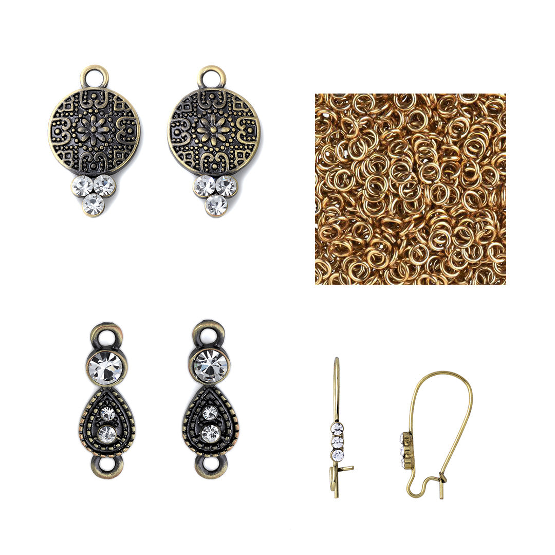 DIY Vintage Glam Antique Brass Earrings