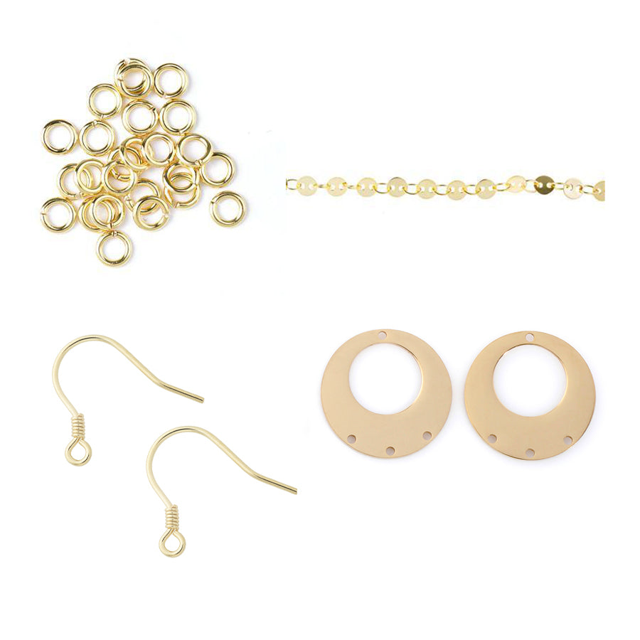 INSTRUCTIONS for DIY Sun Shower Earrings - Gold