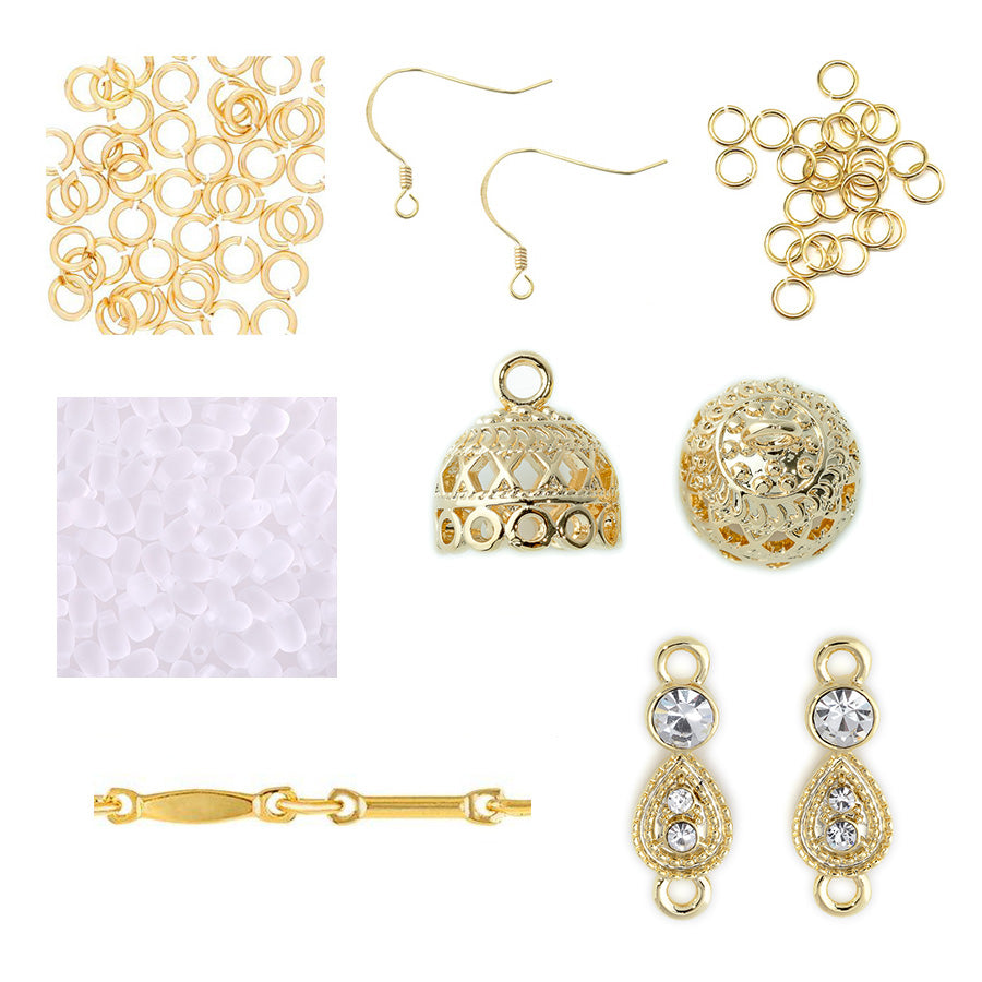 INSTRUCTIONS for DIY Boudoir Lampshade Earrings - Matte Crystal and Gold