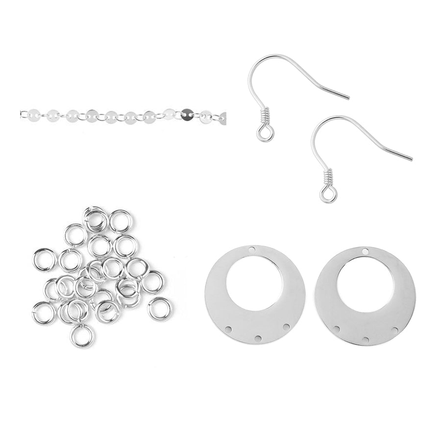 DIY Sun Shower Earrings - Silver