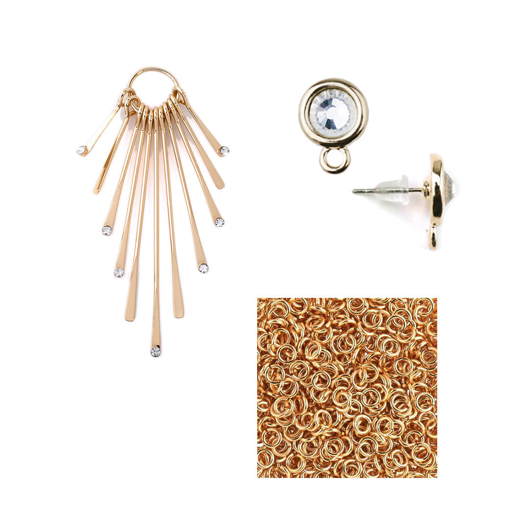 INSTRUCTIONS for DIY Golden Glam Fan Earrings