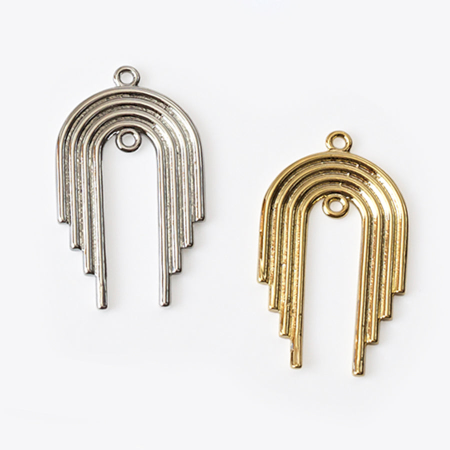 30mm Gold Plated Multi Layer Arched Charm/Pendant
