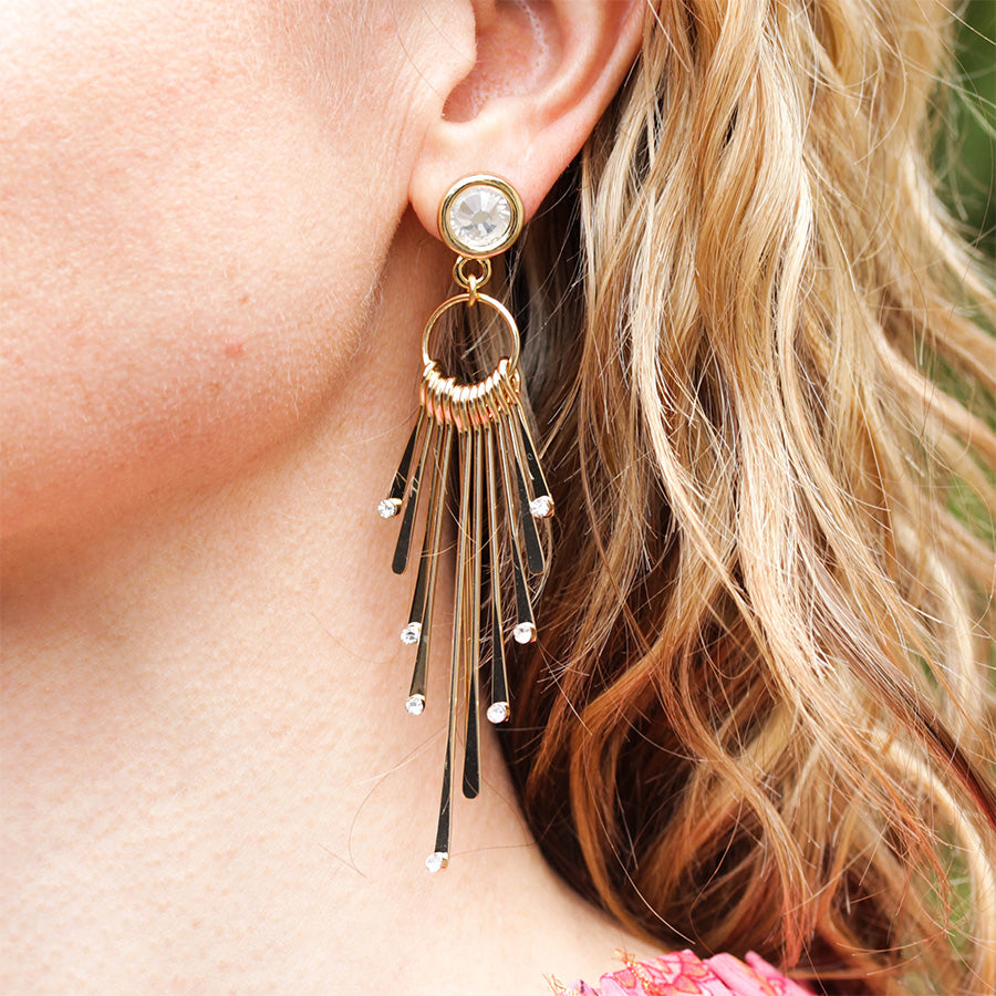 DIY Golden Glam Fan Earrings