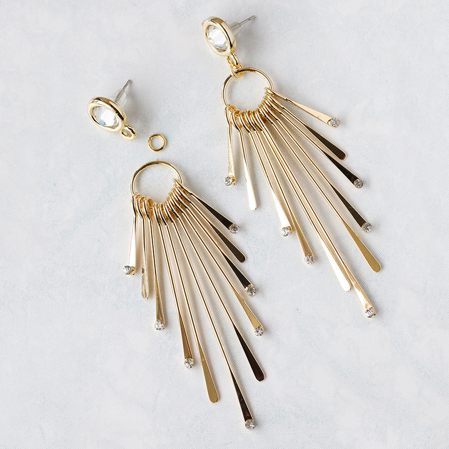 DIY Golden Glam Fan Earrings