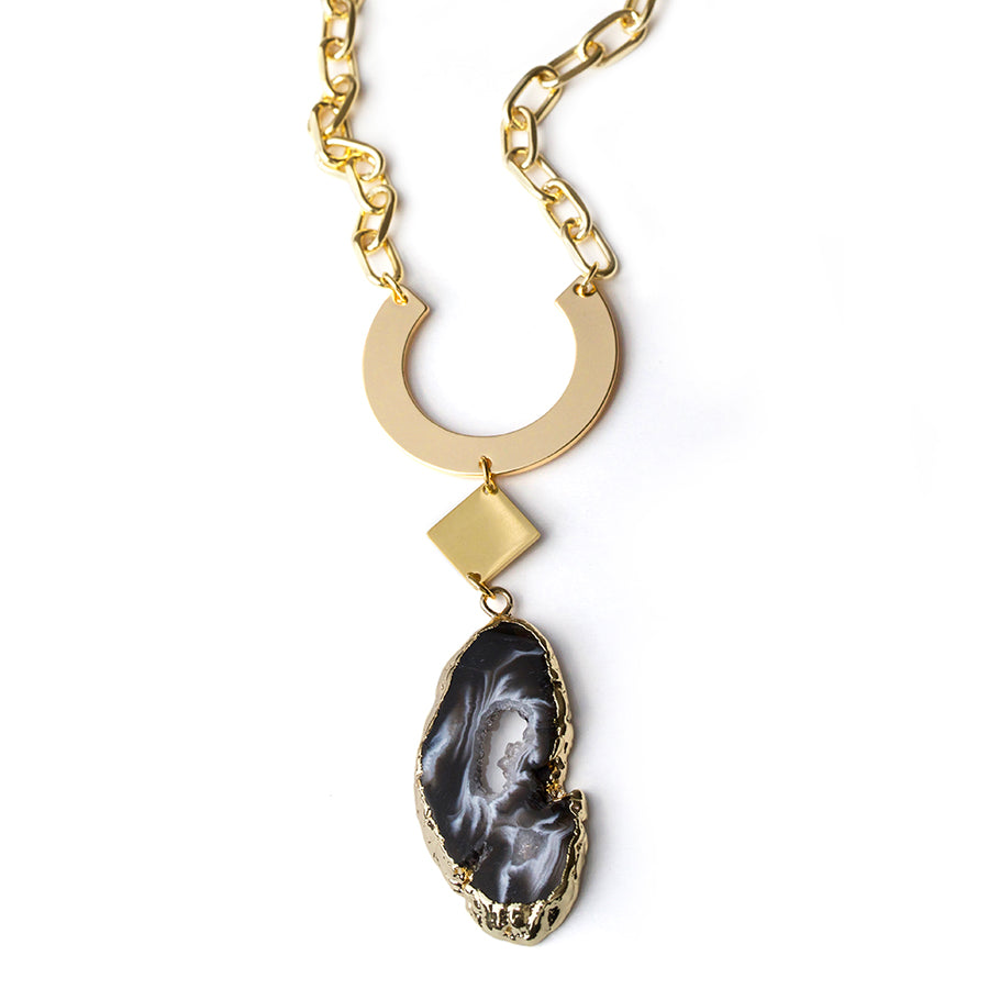 INSTRUCTIONS for DIY Shape Shifter Agate Necklace - Gold
