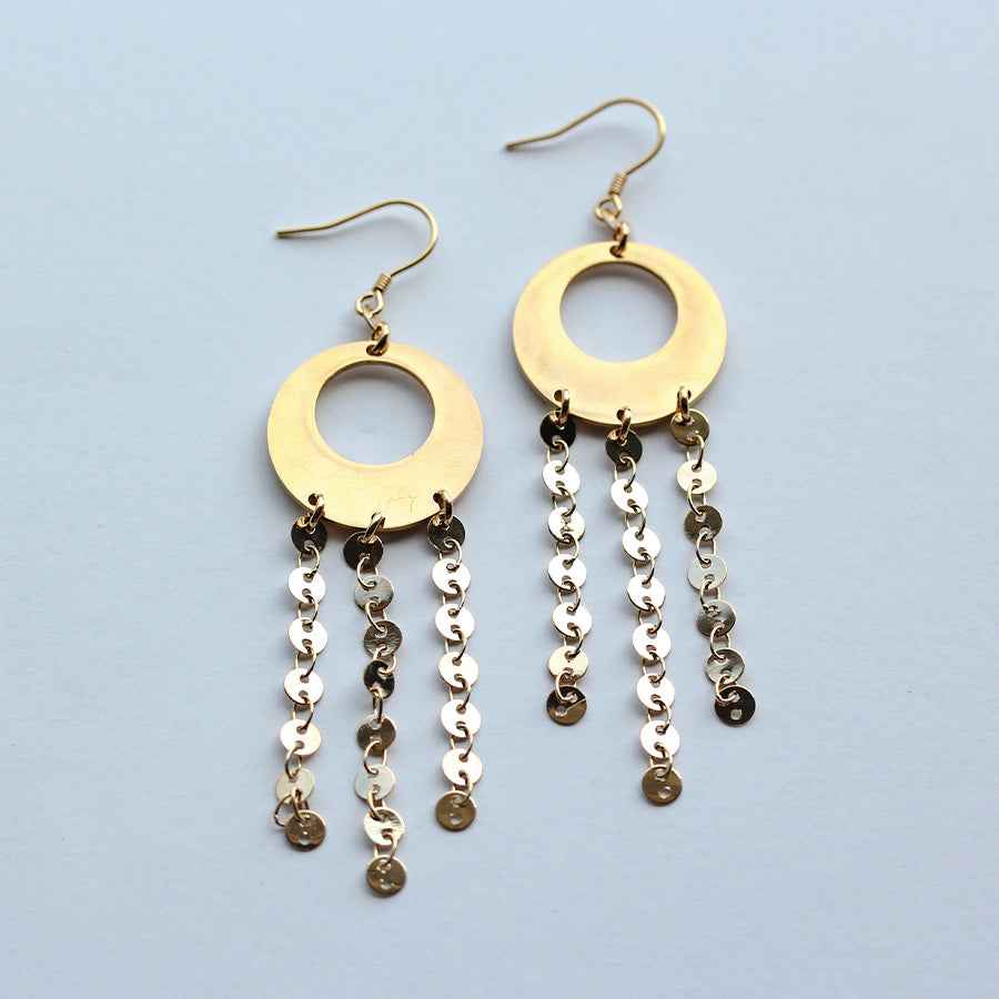 DIY Sun Shower Earrings - Gold