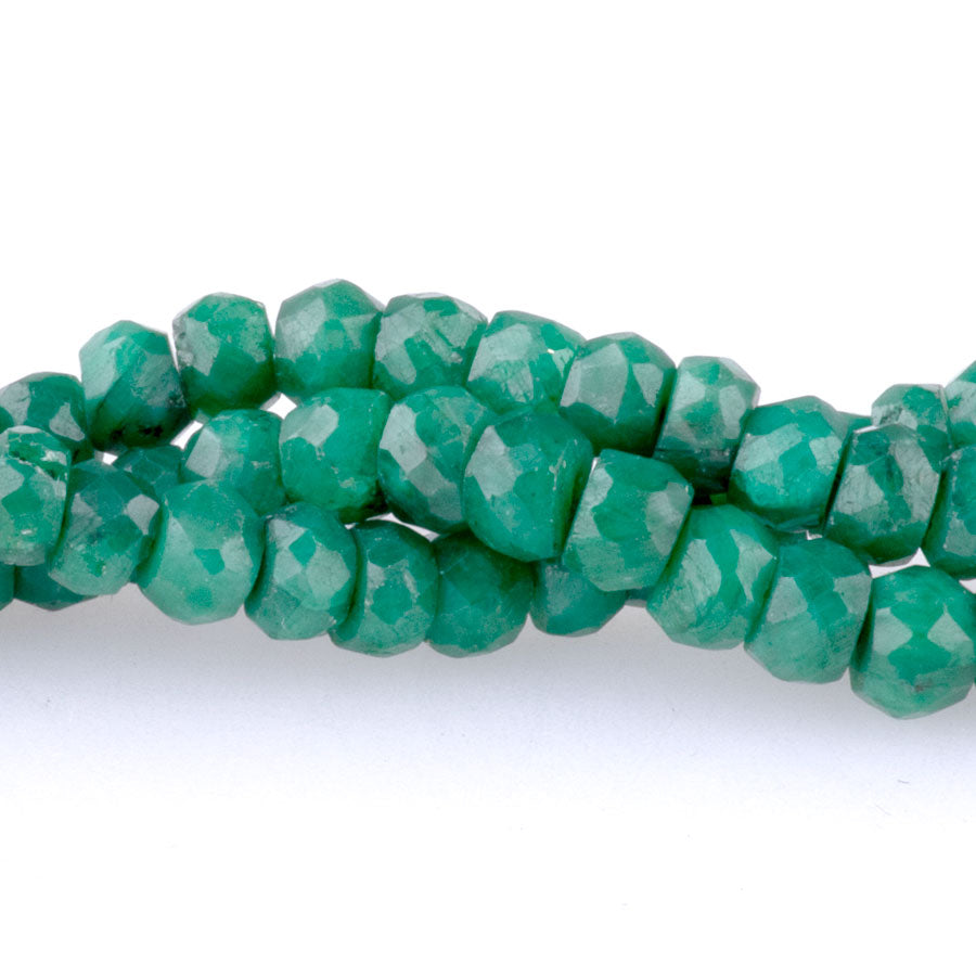 Emerald 4mm Rondelle Faceted (Enhanced) - 15-16 Inch