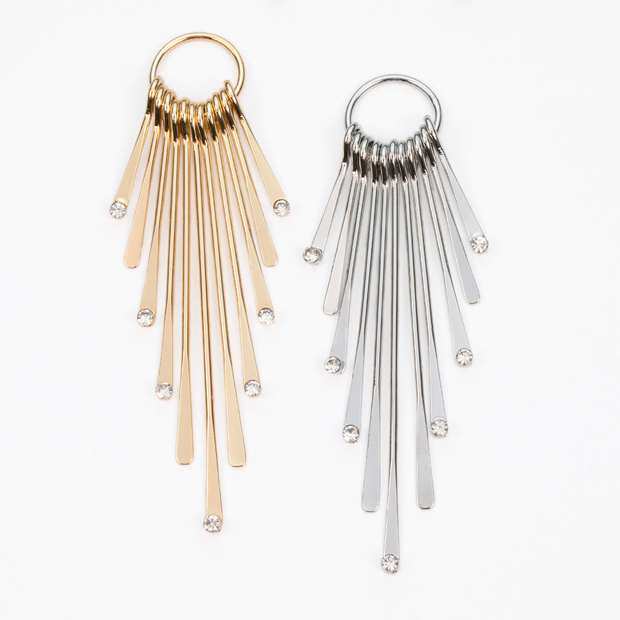 80mm 11 Piece Graduated Paddle Focal with Rhinestone Tips - Gold Plated Brass from the Glam Collection