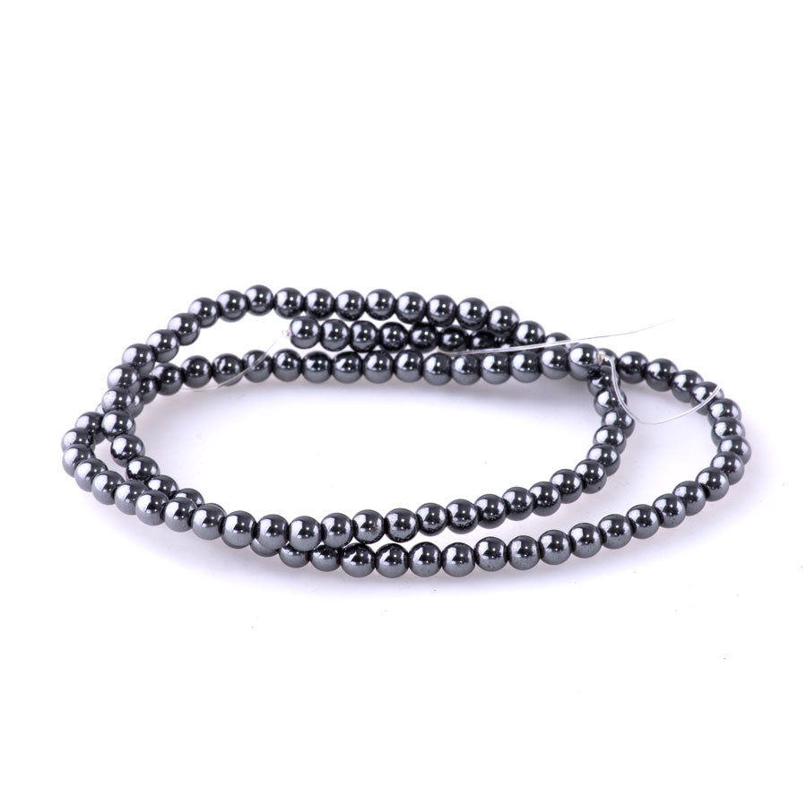 Hematite 4mm Round - 15-16 Inch