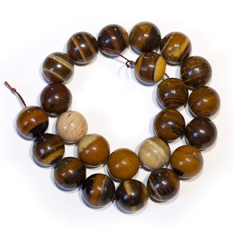 Iron Zebra Jasper 16mm Round - 15-16 Inch