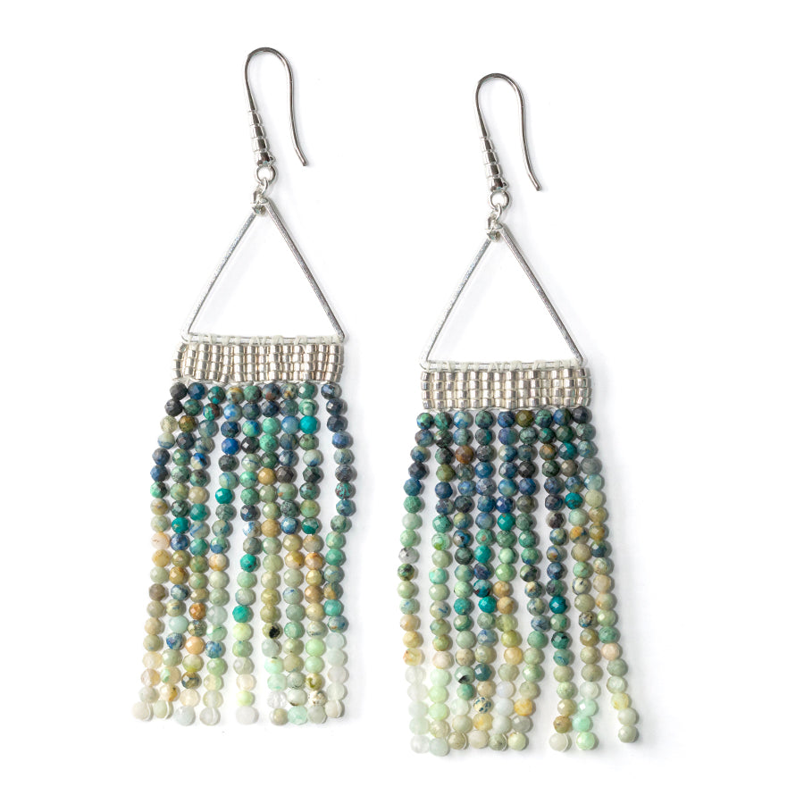 Cleopatra Gemstone Fringe Earring Kit - Silver and Azurite – Goody Beads