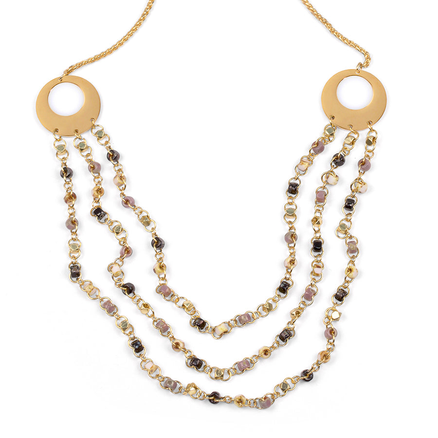 Mahal 3 Layer Adjustable Necklace Kit - Golden Stoneware