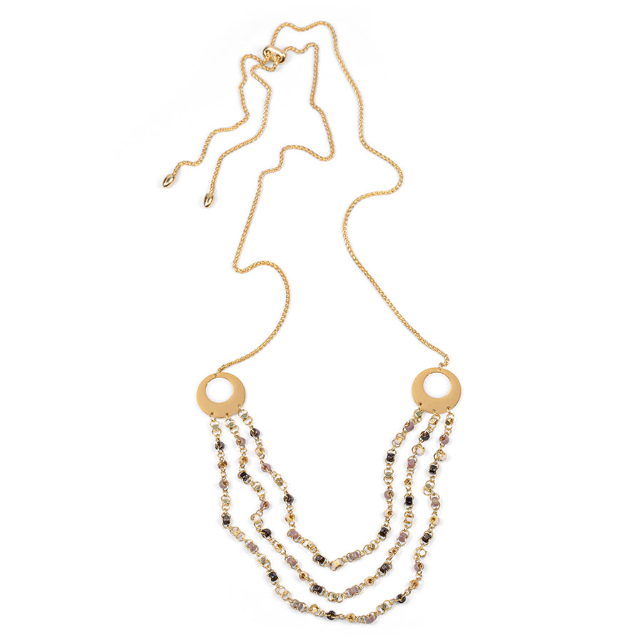 Mahal 3 Layer Adjustable Necklace Kit - Golden Stoneware