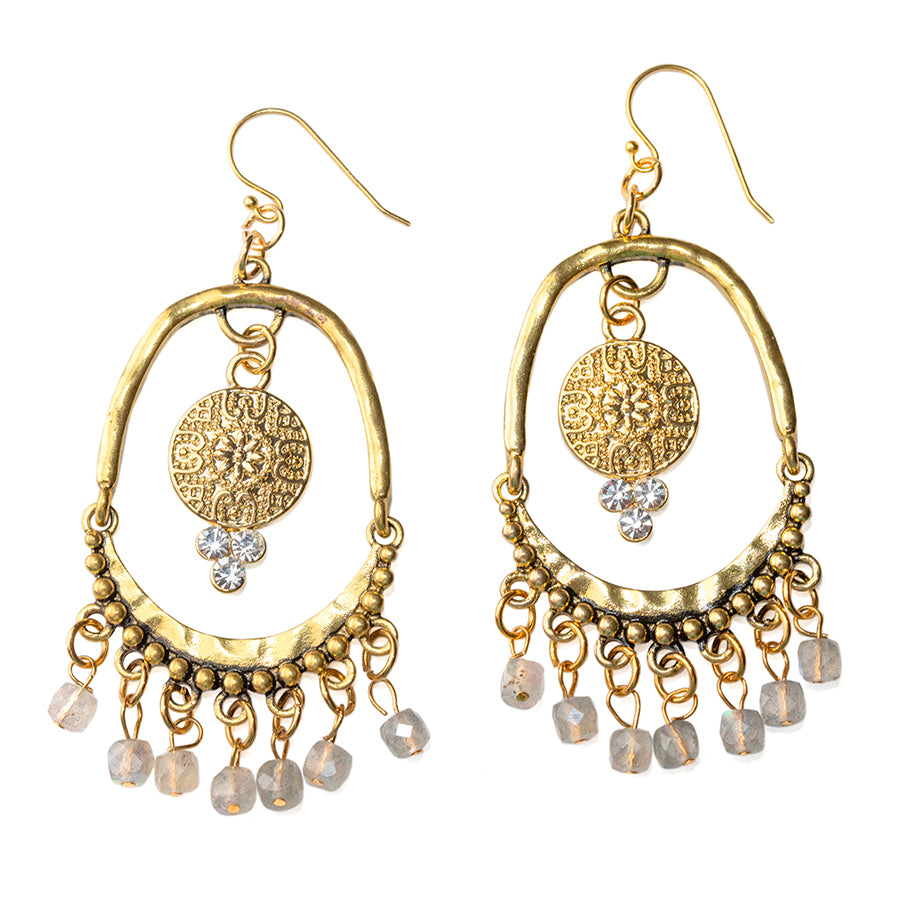 Chandelier Swing Gemstone Earring Kits - Labradorite and Gold