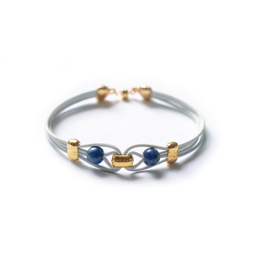 Harmony Leather Band Bracelet Kit - Lapis/White/Gold