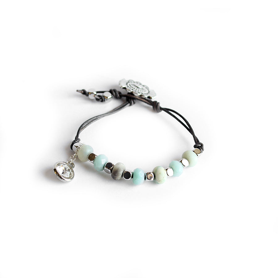 Western Wanderlust Gemstone Bracelet Kit - Silver with Amazonite