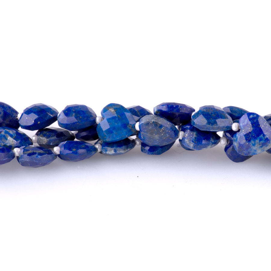 Lapis 8mm Heart Faceted - 8 Inch