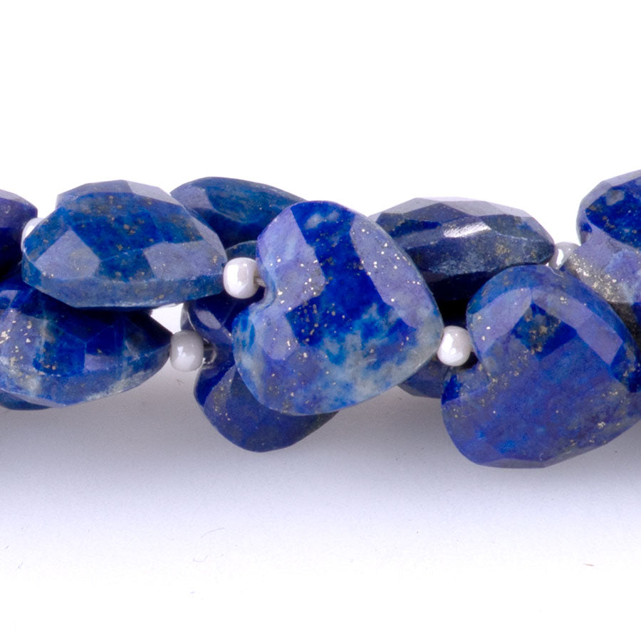 Lapis 8mm Heart Faceted - 8 Inch