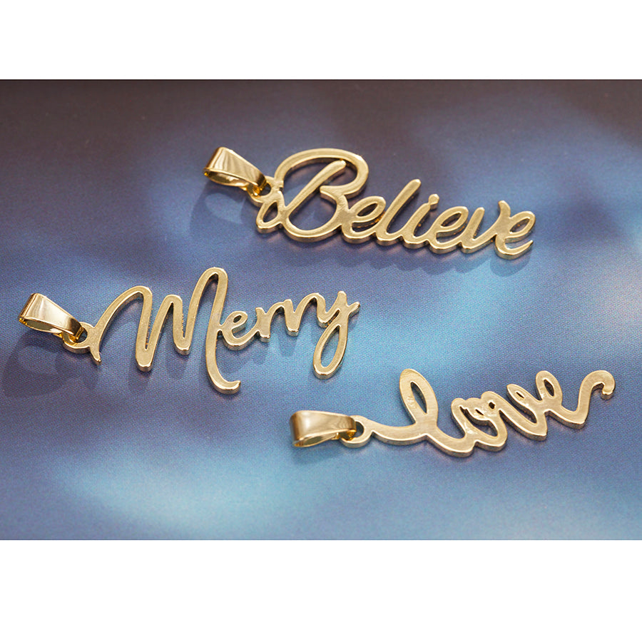 38x15mm Merry Charm with Bail - Gold Plated