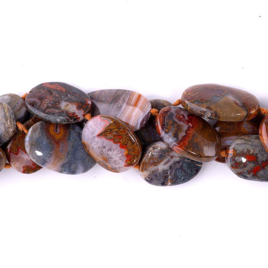 Morocco Agate Dark 25-30mm Oval - 15-16 Inch