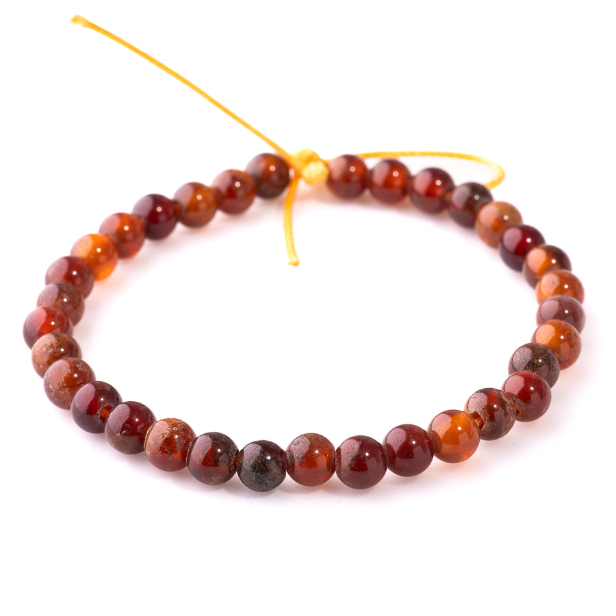 Orange Garnet 6mm Round - Large Hole Beads