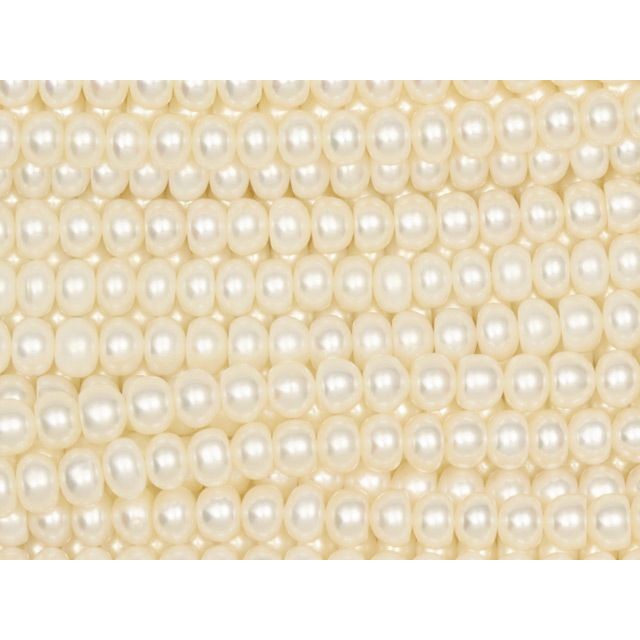 6mm White Button Freshwater Pearl Strand