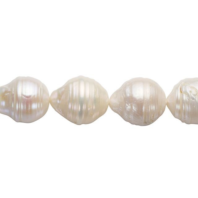 11-12mm White Baroque Freshwater Pearl Strand