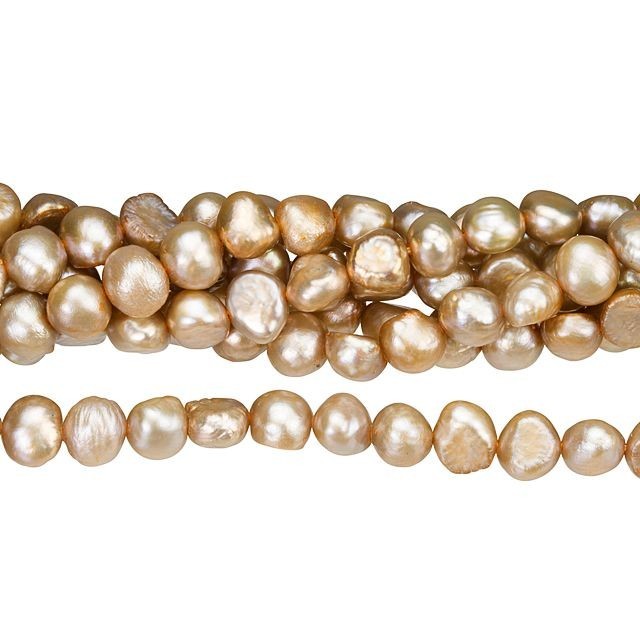 6-6.5mm Champagne Nugget Freshwater Pearl Strand