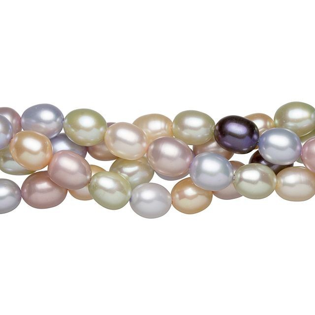 6-6.5mm Pastel Mix Rice Freshwater Pearl Strand