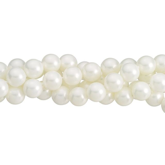 8mm White Round Mother of Pearl Bead Strand