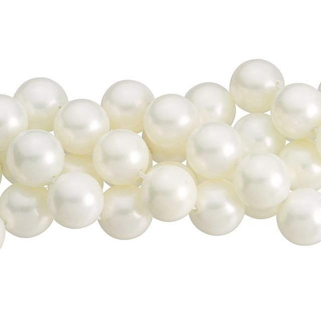 12mm White Round Mother of Pearl Bead Strand