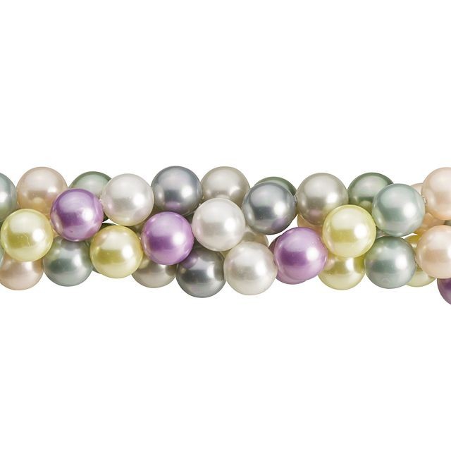 8mm Light Multi-Color Round Mother of Pearl Bead Strand