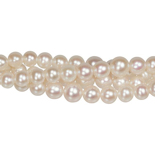 4-8mm White Graduated Rounds Freshwater Pearl Strand