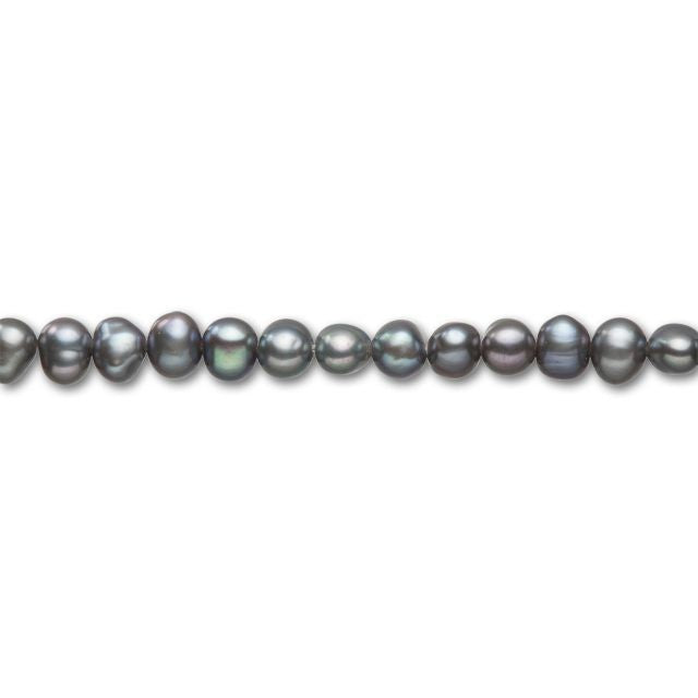 3.4-4mm Peacock Grey Potato Freshwater Pearl Strand