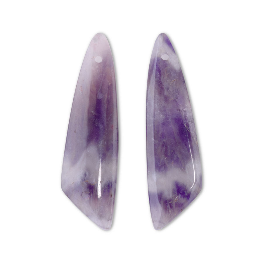 Dog Teeth Amethyst 13x48mm Wing Pendant (1 Pair)