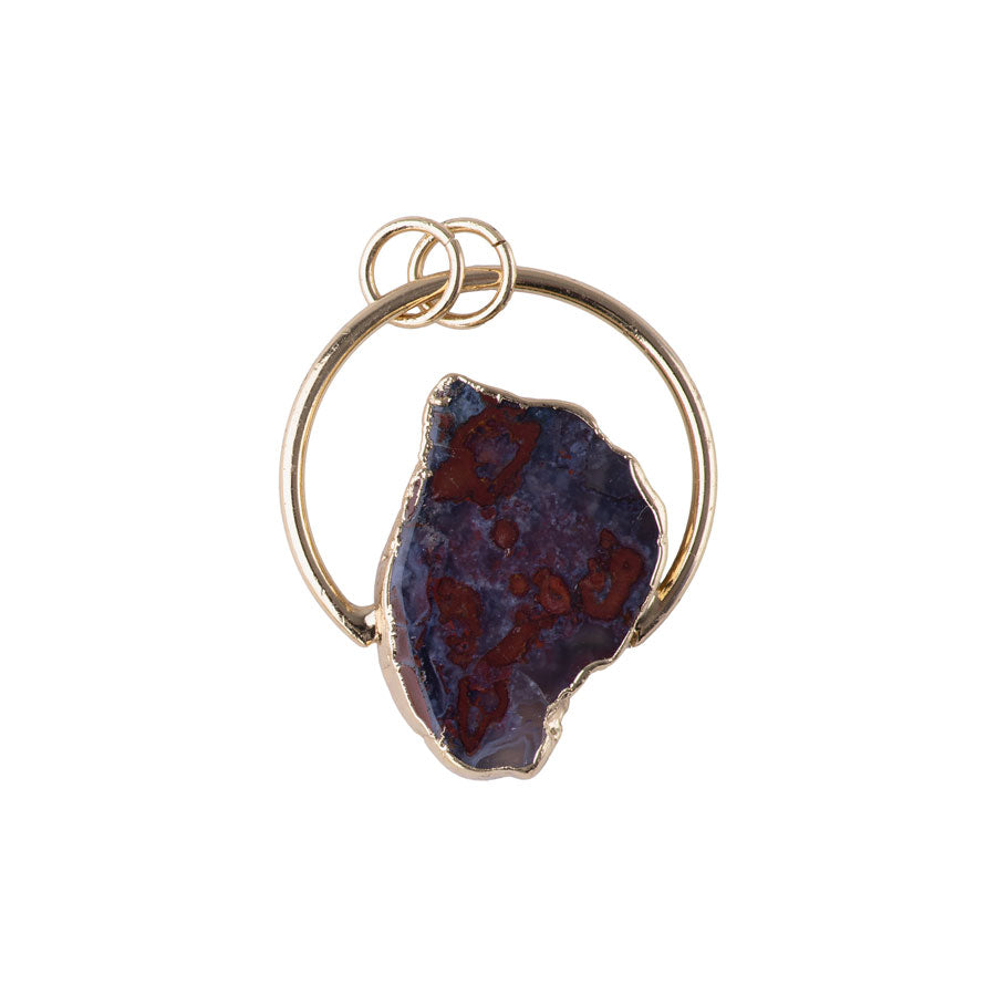 Morocco Agate Small Freeform Pendant Gold - Pendant