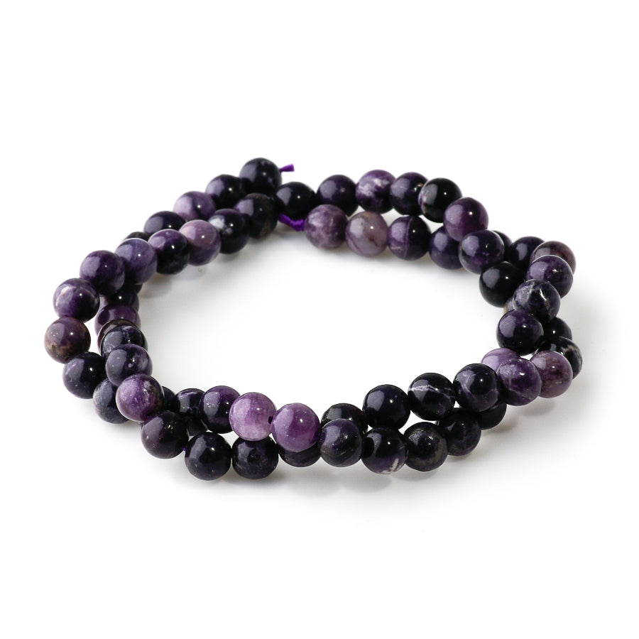 Purple Fluorite 6mm Round A Grade- 15-16 Inch