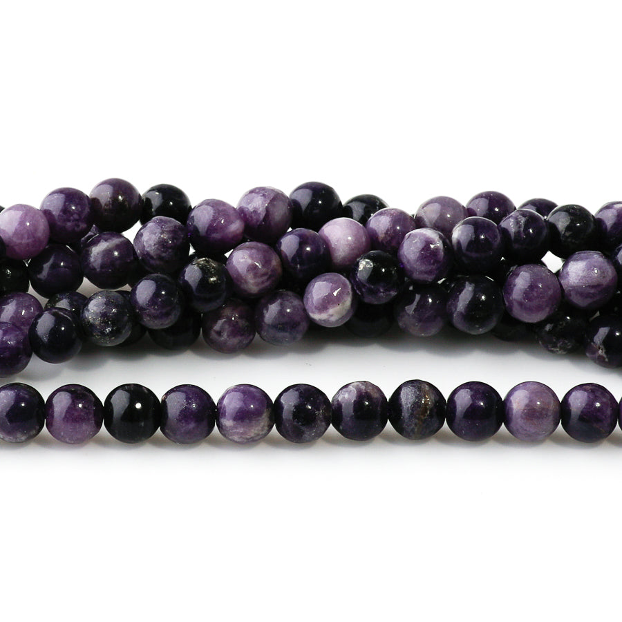 Purple Fluorite 6mm Round A Grade- 15-16 Inch