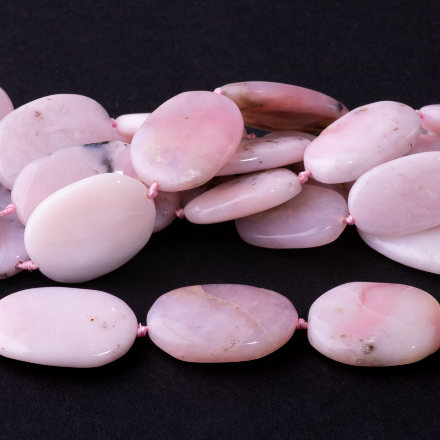 Pink Opal 10X15-16X30mm Freeform Oval - 15-16 Inch