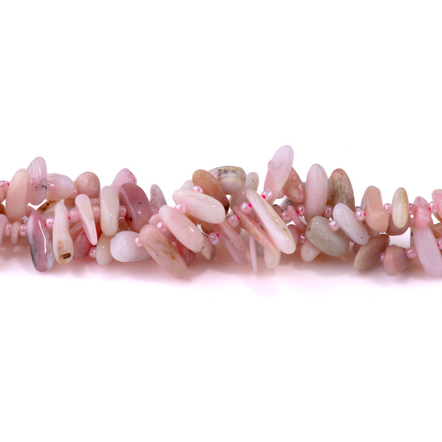 Pink Opal 5x10-20mm Top Drill Teeth - 15-16 Inch